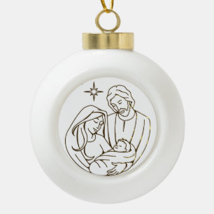 Sweet Baby Jesus Krippe Weihnachtsstern Keramik Kugel-Ornament