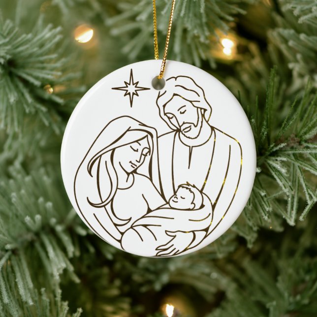 Sweet Baby Jesus Krippe Weihnachtsstern Keramik Ornament (Baum)