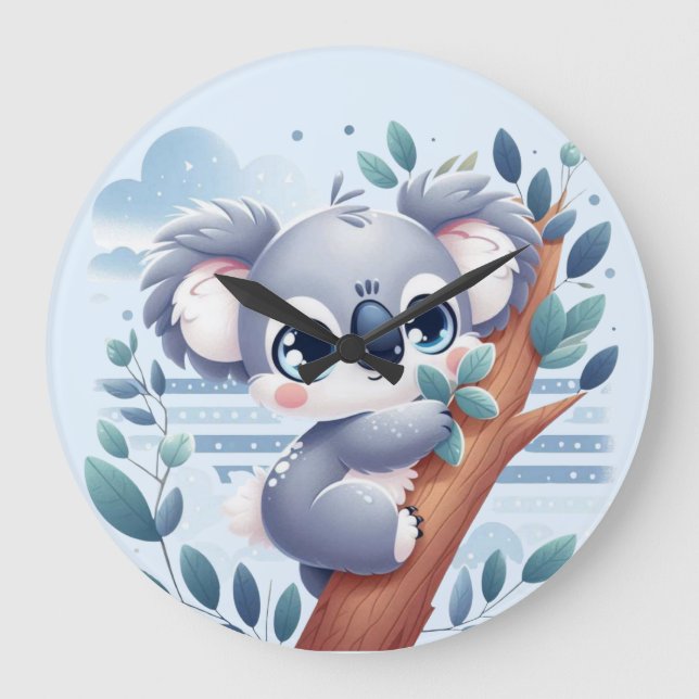 Sweet Baby Koala - Large Clock Große Wanduhr (Vorderseite)