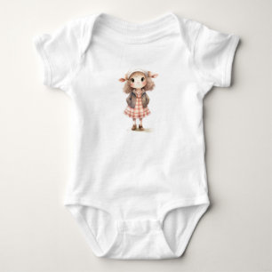 Sweet Baby Lamm in Kariertem Kleid Strampler