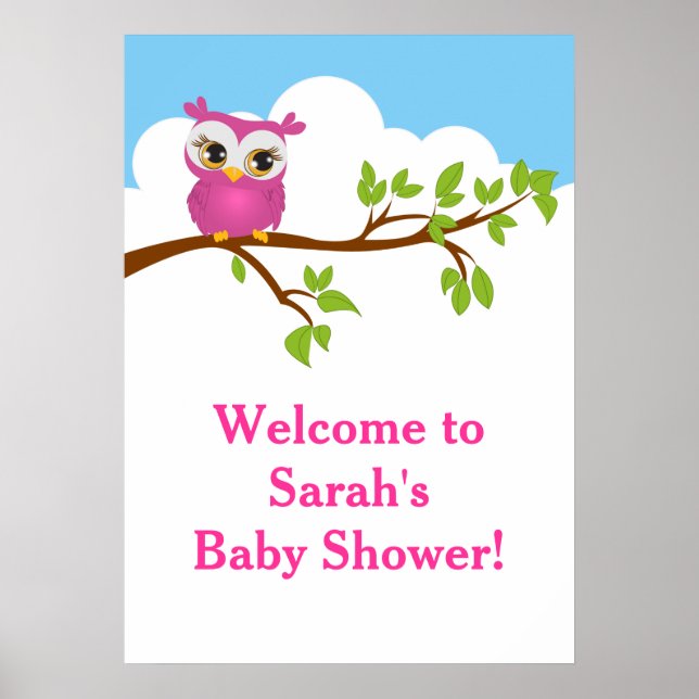 Sweet Baby Owl Baby Shower Baby Poster (Vorne)