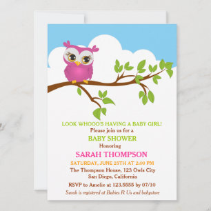 Sweet Baby Owl Baby Shower Einladung