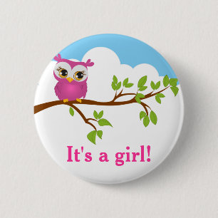 Sweet Baby Owl Babydusche Button