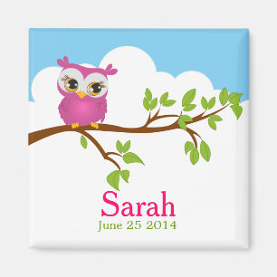Sweet Baby Owl Girl Baby Showmagnet Magnet