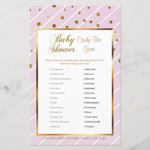 Sweet Baby Pink and Gold Baby Dusche - Candy Bar