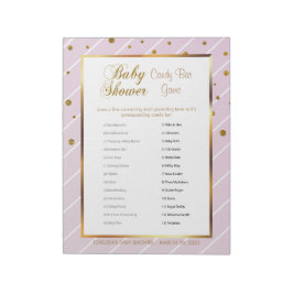 Sweet Baby Pink and Gold Confetti - Candy Bar Notizblock
