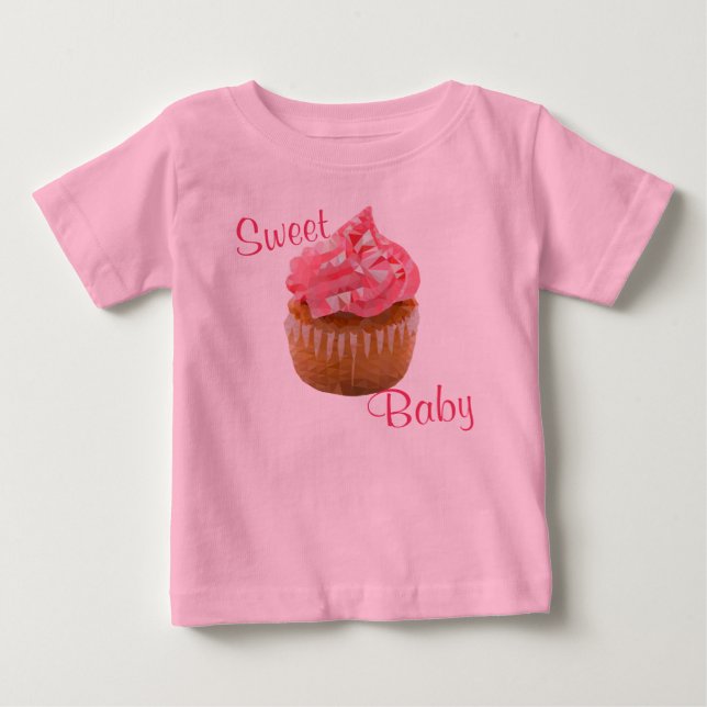 Sweet Baby Pink Geometric Cupcake T-shirt (Vorderseite)