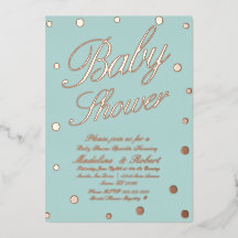 Sweet Baby Shower Gold Dots gepresste Foil Einladu