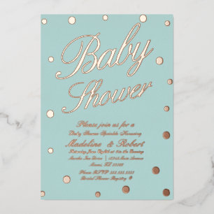 Sweet Baby Shower Gold Dots gepresste Foil Einladu Folieneinladung