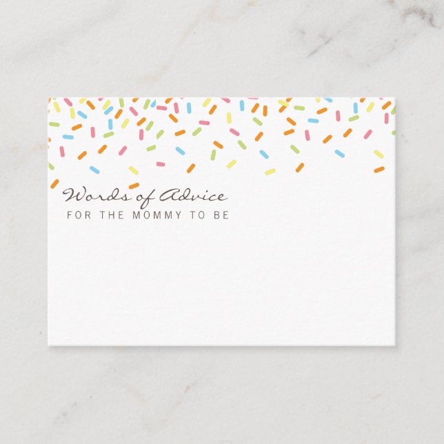 Sweet baby Sprinkle Mommy Advice Cards Hinweiskarte (Vorderseite)