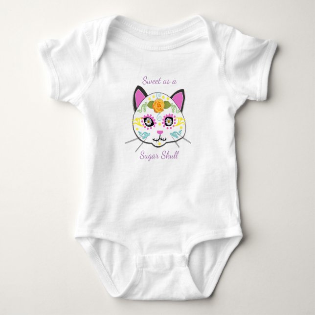Sweet Baby Sugar Skull Bodysuit Baby Strampler (Vorderseite)