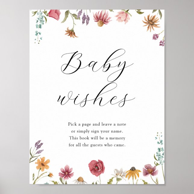 Sweet Baby wünscht Baby Dusche Gästebuch Schild (Vorne)