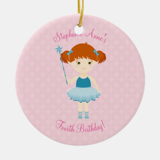Sweet Ballerina Cupcake Celebration Keramikornament (Vorne)