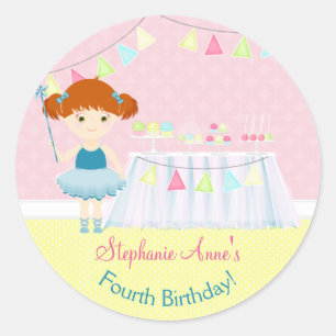 Sweet Ballerina Cupcake Celebration Runder Aufkleber
