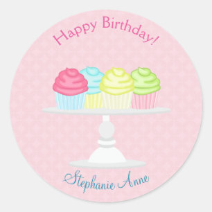 Sweet Ballerina Cupcake Celebration Runder Aufkleber
