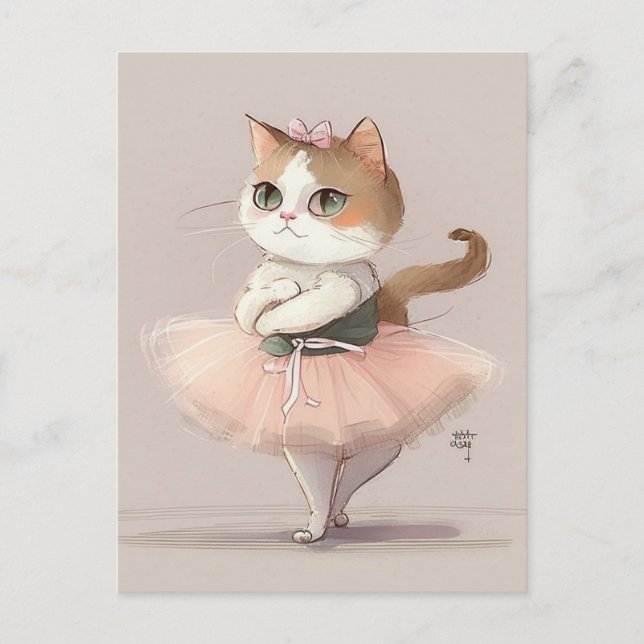 Sweet ballerina kitty postkarte (Vorderseite)