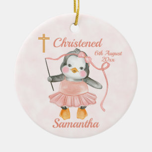 Sweet Baptisse Penguin Ballerina Pink Keramik Ornament