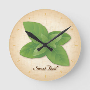 Sweet Basil Herb Runde Wanduhr