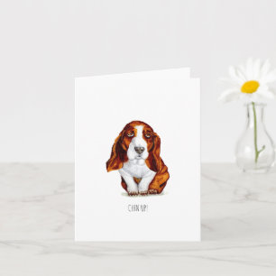 Sweet Basset Hound Chin Up Karte