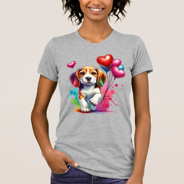 Sweet Beagle Pup Valentine T-Shirt (Vorderseite)
