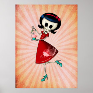Sweet & Beängstigend Skeleton Girl Poster