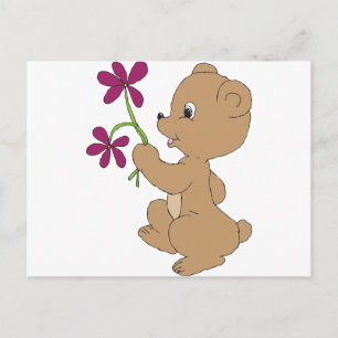 Sweet Bear Art Drawn Baby Brown Bären Art Postkarte