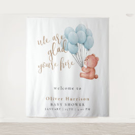 Sweet Bear Baby Dusche Blue Ballon Begrüßungszeich Wandteppich