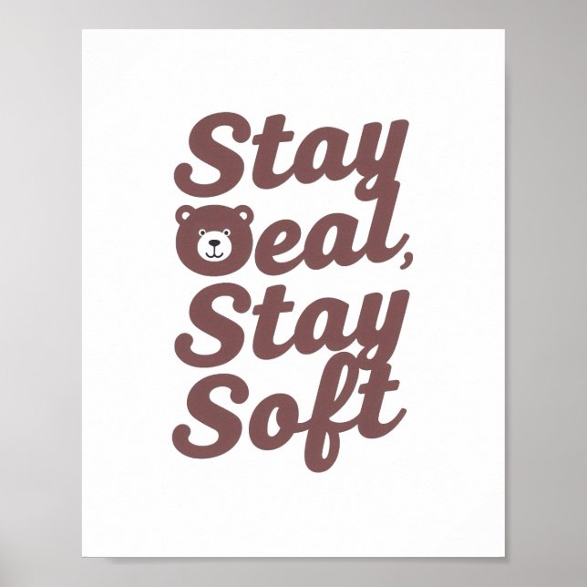 Sweet Bear in a Hoodie Positive Message Poster (Vorne)