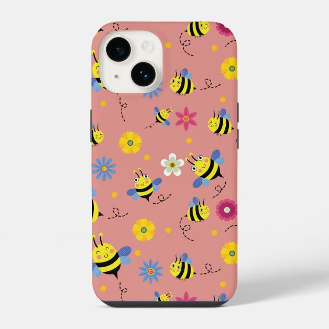 Sweet Bee Blossom Garden iPhone Hülle (Rückseite)