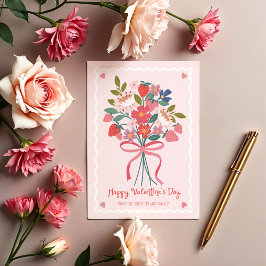 Sweet Berries & Floral Bouquet Valentinstag Card Feiertagskarte