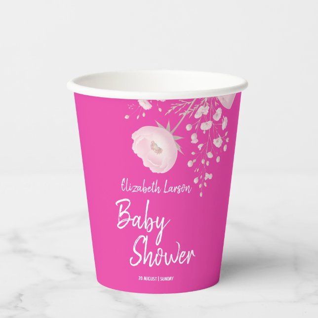 Sweet Berry Color Wild Blume Baby Shower Pappbecher (Vorderseite)