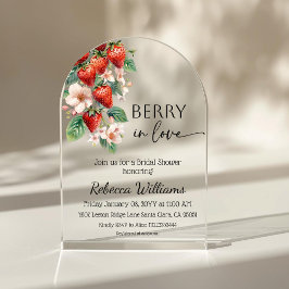 Sweet Berry in Love Strawberry Bridal Shower Acryleinladungen