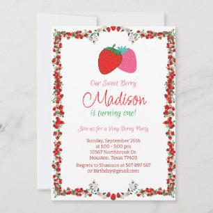 Sweet Berry Strawberry Einladung zum Geburtstag