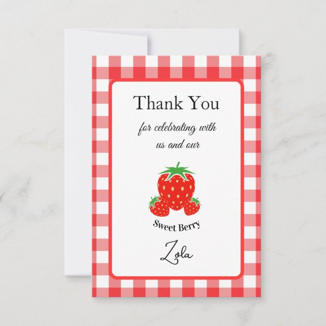 Sweet Berry Thank You Card for Kids Dankeskarte (Vorderseite)