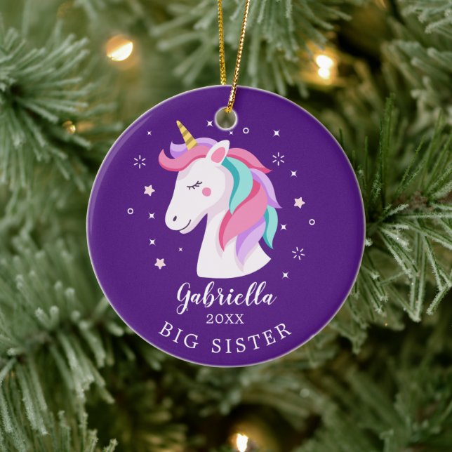 Sweet Big Sister Unicorn Christmas Ornament (Baum)