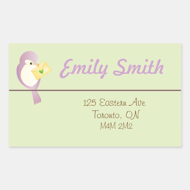 Sweet Bird Address Return Sticker (Vorderseite)