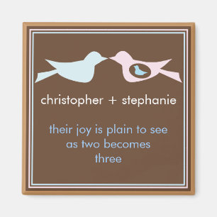 Sweet Bird Family Couple mit Baby Magnet