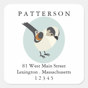 Sweet Bird Feathered Friend Return Address Label Quadratischer Aufkleber