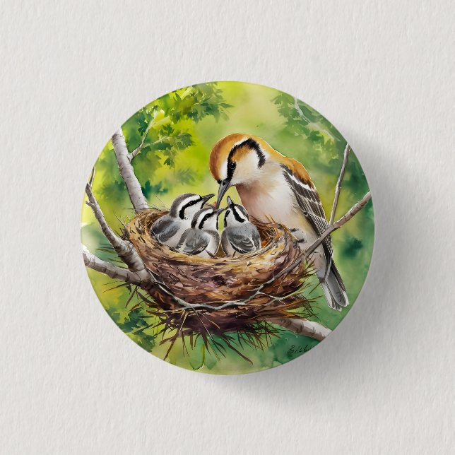 Sweet bird nest painting button (Vorderseite)