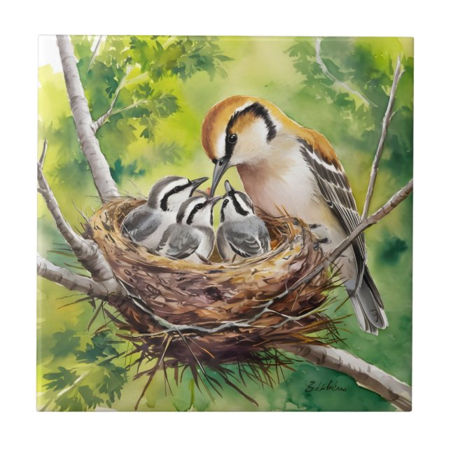 Sweet bird nest painting fliese (Vorderseite)