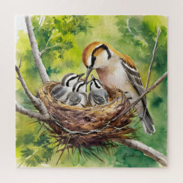 Sweet bird nest painting puzzle