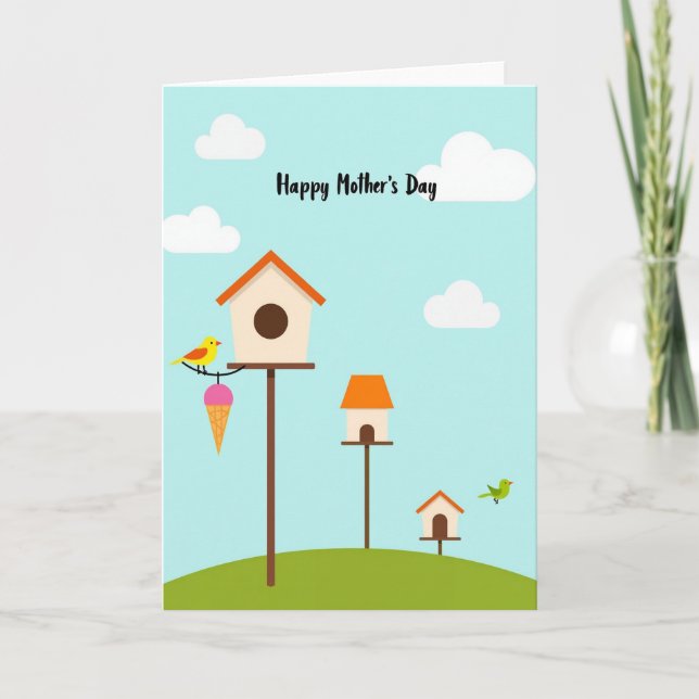 Sweet Birdhouse Mothers Day Card Karte (Vorderseite)