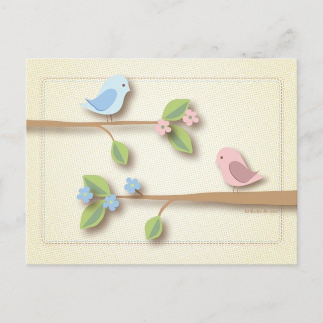 Sweet Birdie Baby Shower Wörter der Advice Card Hinweiskarte (Vorderseite)
