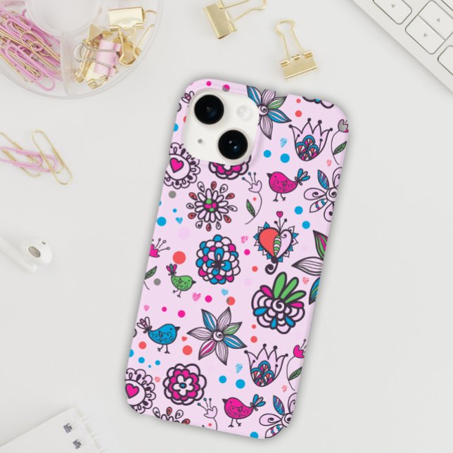 Sweet Birdsong Floral Pink iPhone Case (Von Creator hochgeladen)