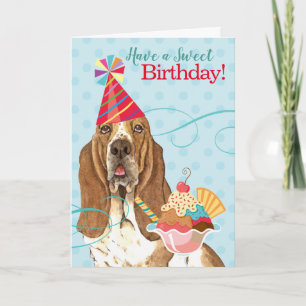 Sweet Birthday Basset Hound Karte