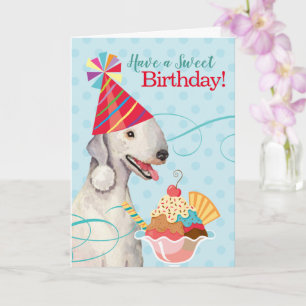 Sweet Birthday Bedlington Terrier Card Karte