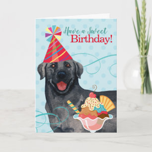 Sweet Birthday Black Lab Karte
