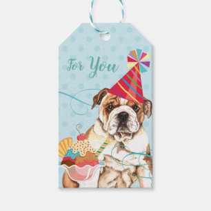 Sweet Birthday Bulldog-Geschenketiketten Geschenkanhänger
