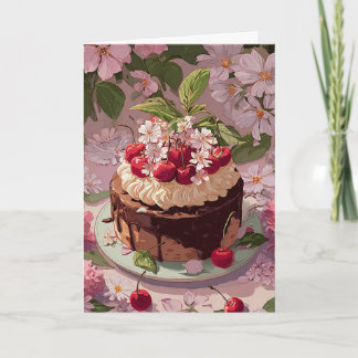 Sweet Birthday Cake Wishes Card Feiertagskarte