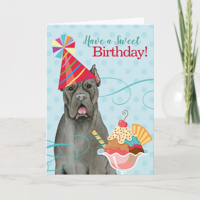 Sweet Birthday Cane Corso Card Karte (Vorderseite)